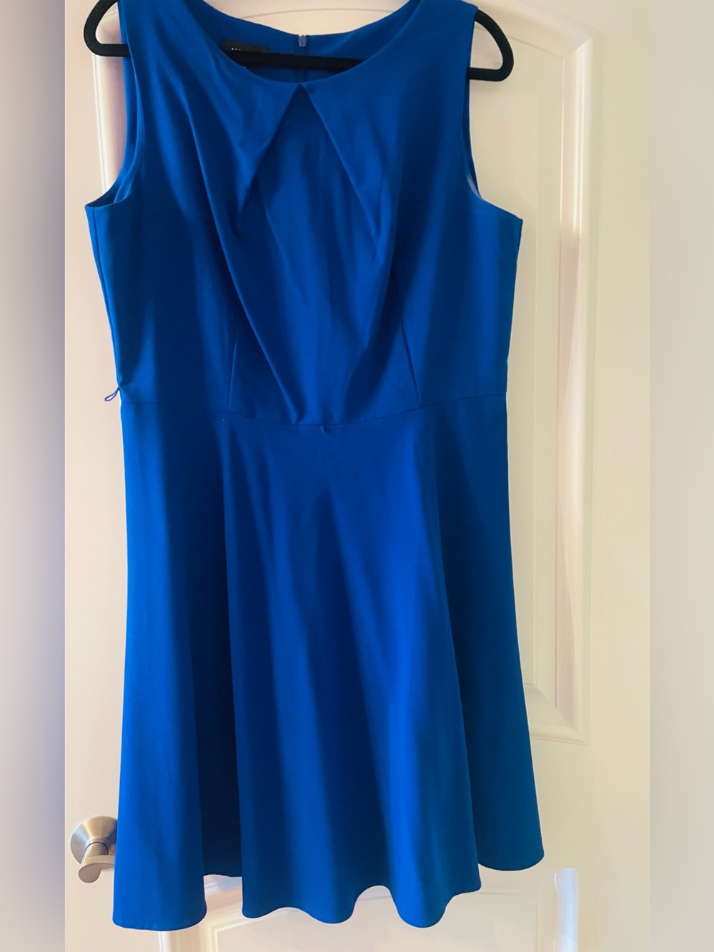 ALYC Women's Sleeveless Royal Blue A-Line Dress